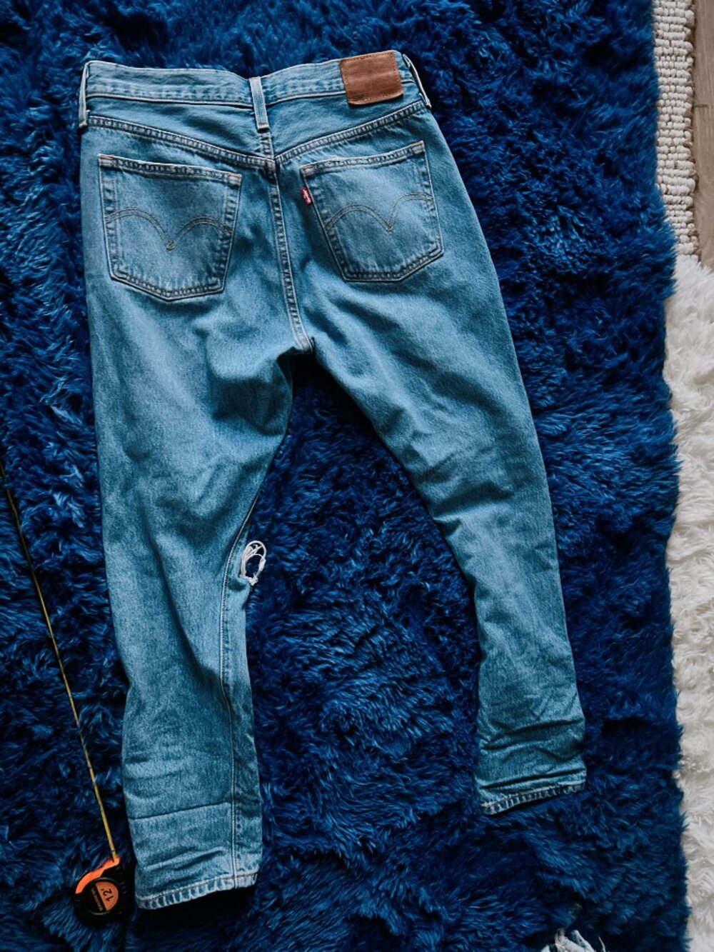 Levi's 501 Original Heavily Distressed Straight Leg Jeans - Picture 2 of 3